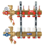 Kit collettore in ottone 1"x18 5 stacchi con misuratori di portata e valvole GIACOMINI R553FK105