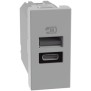 Caricatore USB con porte tipo A e C Grigio Bticino MatixGo JG4191AC