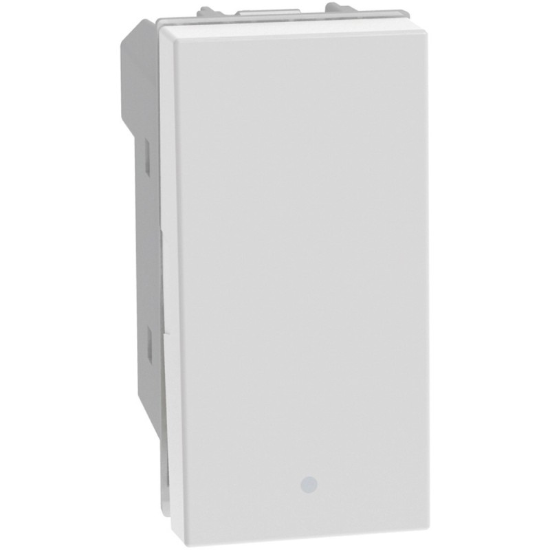 Pulsante unipolare 10A 1 modulo Bianco serie MatixGo Bticino JW4005