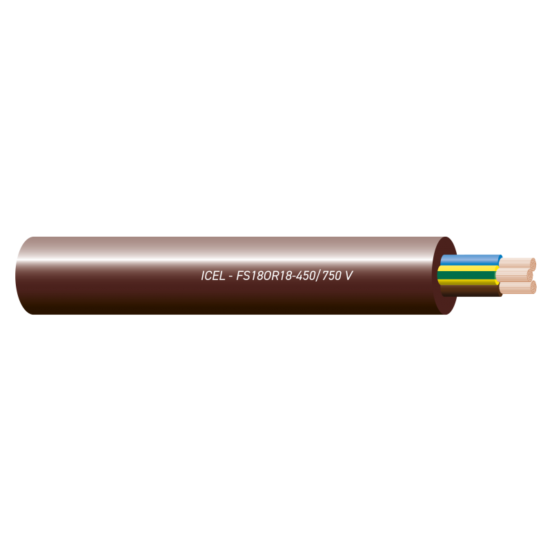Cavo multipolare FS18OR18 450/750V 4G1.5mmq mattassa da 100mt Marrone