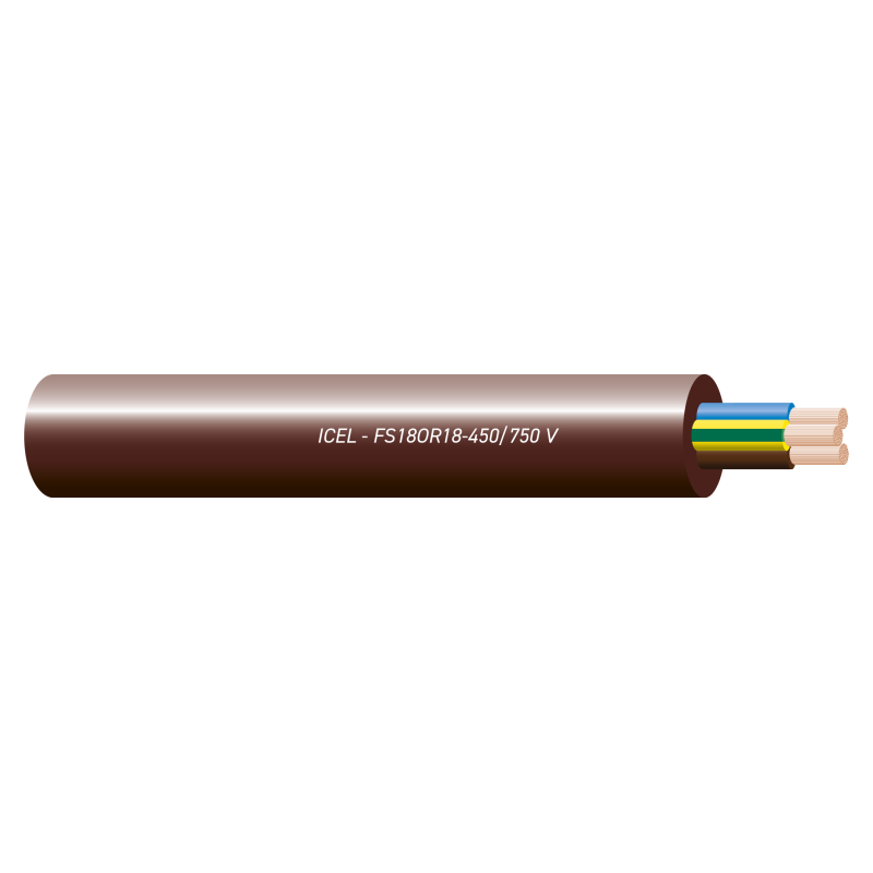 Cavo multipolare FS18OR18 450/750V 5G2.5mmq antifiamma Marrone