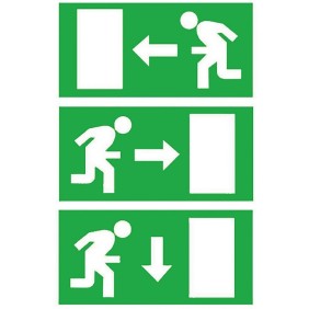 Set di pittogrammi Uscita Sinistra Destra Basso per Lampada d'Emergenza Rilux LED T5 Schneider OVA53200