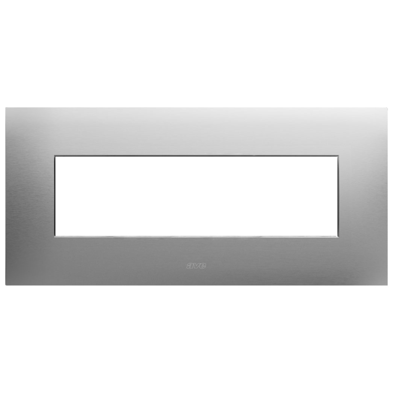Placca rettangolare in metallo acciaio spazzolato Smart44 7 moduli AVE 44PSM7AS