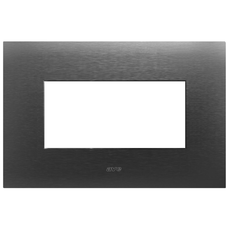 Placca rettangolare in metallo Antracite spazzolato Smart44 4 moduli AVE 44PSM4AA