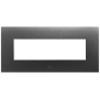 Placca rettangolare in metallo Antracite spazzolato Smart44 7 moduli AVE 44PSM7AA
