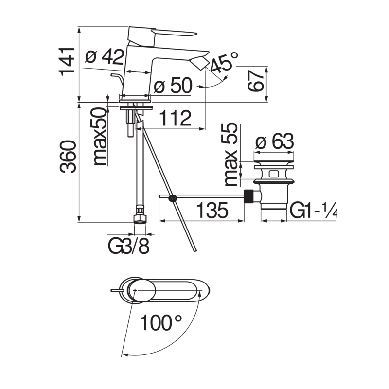 Miscelatore bidet a getto orientabile Sand NOBILI CARLO SAH99119/1CR