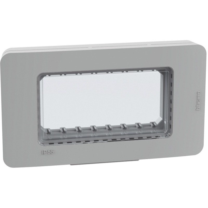 Placca idrobox a 4 moduli IP55 Grigio BTicino MatixGo 28604G