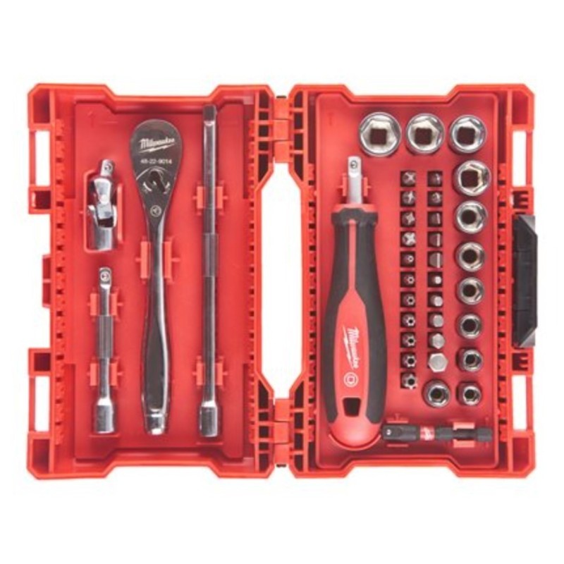 Set di bit cricchetto e bussole da 1/4" Milwaukee 4932479096