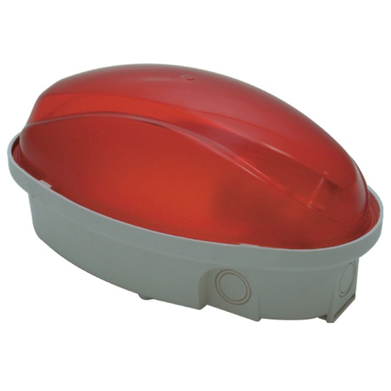 Plafoniera ovale Rossa da cantiere 60W E27 IP65 250V AC Midi FANTON 62723