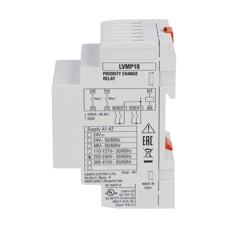 Relè di scambio precedenza Lovato LVMP10A240