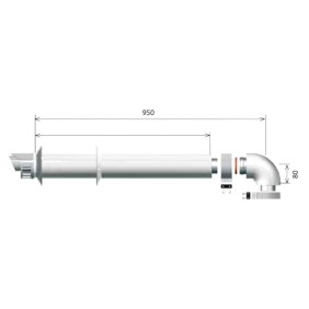 Kit scarico coassiale fumi diametro 60/100mm 1 metro Ariston 3318073