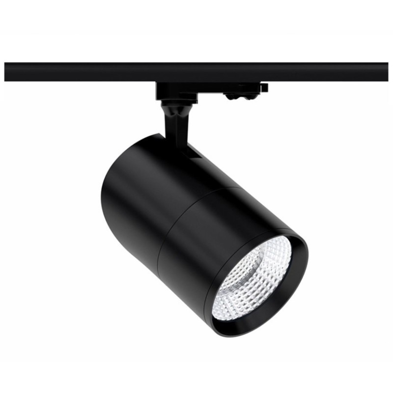 Faretto Nero da interno LED 30W dimmerabile per binario elettrificato Konic BENEITO 4986