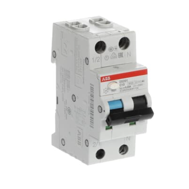 Magnetotermico differenziale 6kA 1P+N Tipo AC C10 30mA ABB DS201C10AC30