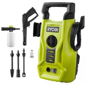 Idropulitrice compatta 110bar 1400w schiumogeno + pistola + lancia RY110PWA RYOBI 5133005365