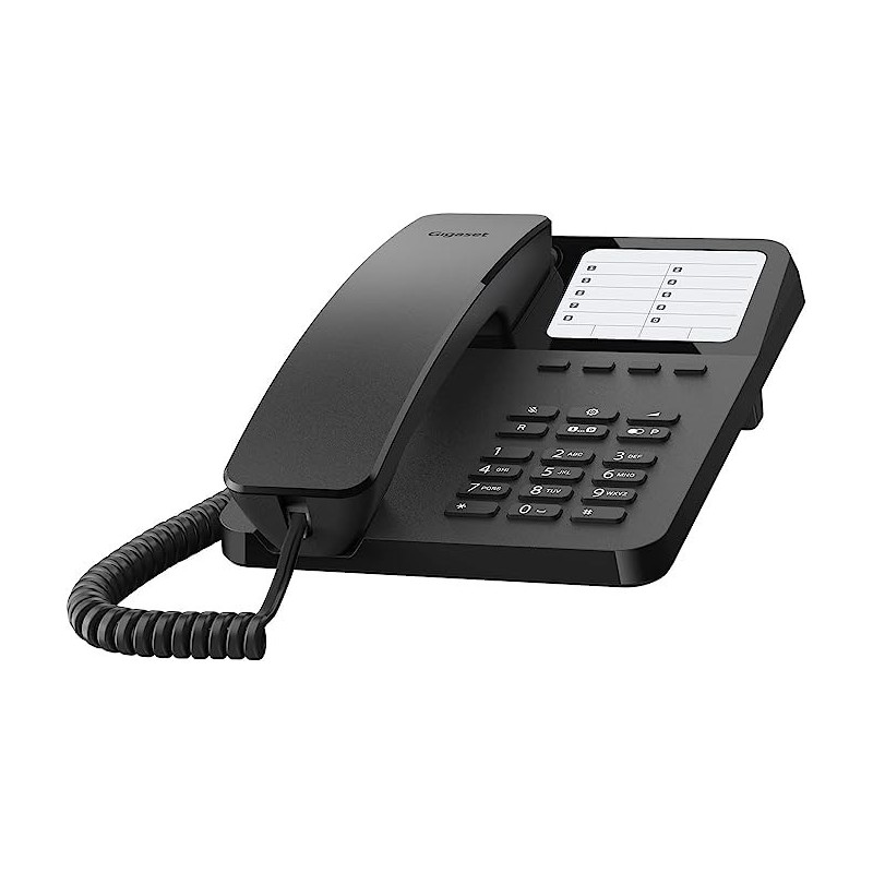 Telefono fisso da parete o tavolo Nero con filo Desk 400 Black GIGASET 531812130