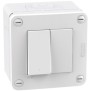 Scatola stagna 2 moduli con interruttore e falso polo IP40 Bianco MatixGo BTicino 28402W1