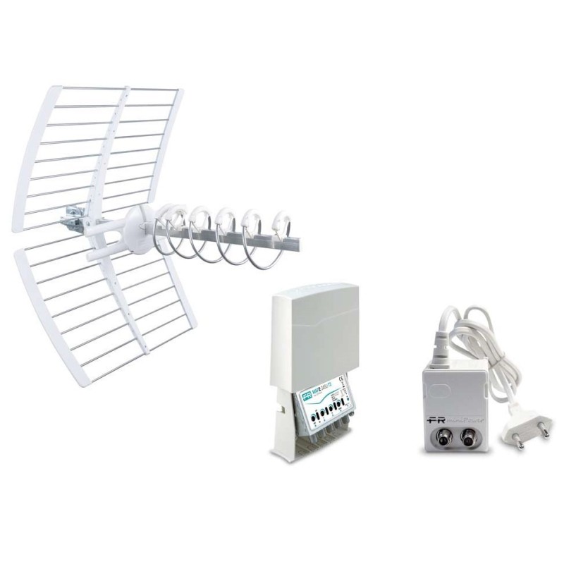 Kit 8 5G T2 antenna 5G Elika 700C con amplificatore e alimentatore mini power FRACARRO 217974