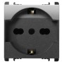 Presa Schuko P40 Acciaio scuro 2P+T 16A 250V Nea Simon URMET 10310N/2AC