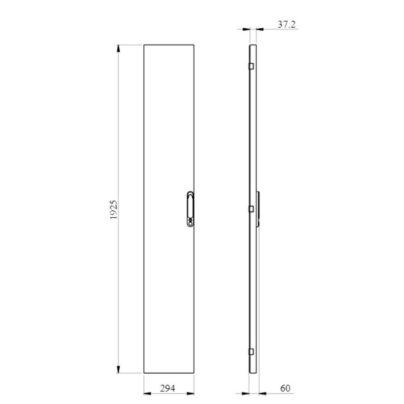 Porta piena Bianca con maniglia 2000x300x30mm per quadri serie PrismaSeT P SCHNEIDER LVS08523 dimensioni
