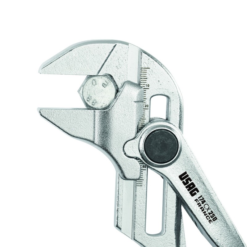 Pinza chiave regolabile in acciaio al cromo vanadio 20 posizioni 174 CX 250 USAG U01740001 Becco