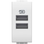 Caricatore Bianco con 2 porte USB tipo A 15W 5V DC 220-240V AC LivingLight BTicino N4191AA