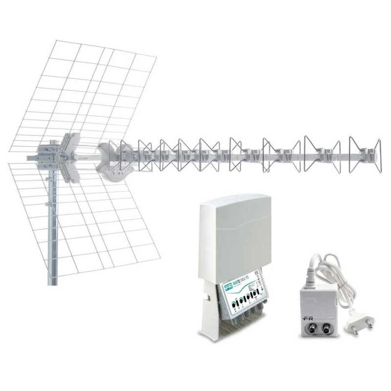 Kit 7 5G T2 Antenna BLU10HD 5G + Amplificatore MAP3R3UU T2 + Alimentatore MINIPOWER12 FRACARRO 217973