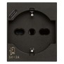 Presa Schuko 16A con USB tipo C 3A 2P+T Vimar Linea Nera 30210.USBG