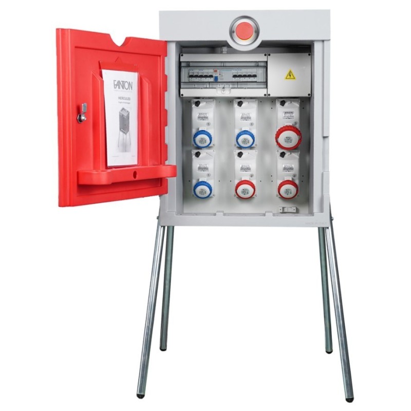 Quadro mobile Hercules ASC 6 IP55 18kW 6 prese interbloccate 4 protezioni e tasto emergenza FANTON 75712