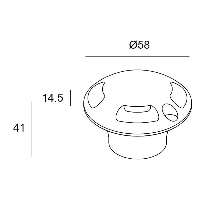 Faretto da incasso a pavimento in acciaio inox LED 4000K 3.4W IP65 Pixel LEDS C4 55-E003-CA-CM Dimensioni