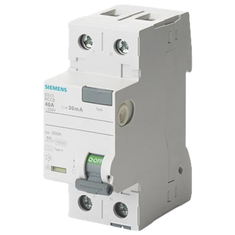 Interruttore automatico differenziale puro F 2 poli 25A 30mA 230V AC SIEMENS 5SV33123