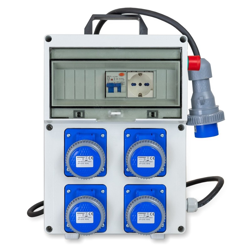 Quadro ASC 4 prese P40+emergenza 2P+T 230V 16A IP67 Master 24ASC1040-PE