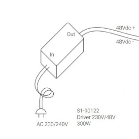 Trasformatore per binari 48V 300W massimo IP67 Ivela 81-90122