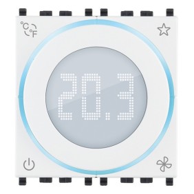 Termostato per domotica a rotella 2 moduli Bianco Vimar 02971.B