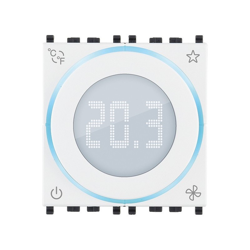 Termostato per domotica a rotella 2 moduli Bianco Vimar 02971.B