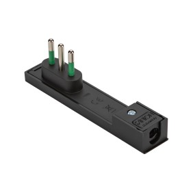 Spina a squadra italiana SP11 2P+T 10A smontabile CLOCK Nero Fanton 80081