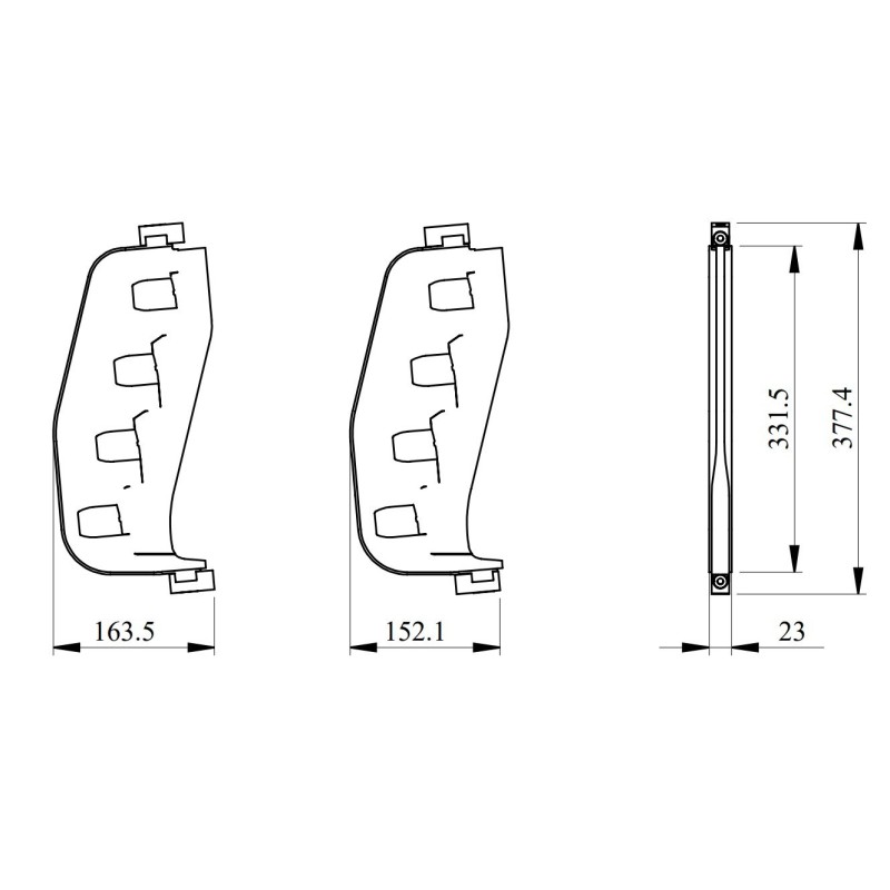 Riferimento dimensioni Supporto barre V laterale sbarra Linergy per PrismaSeT Schneider LVS04651