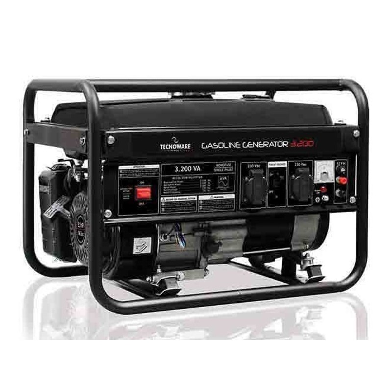 Generatore elettrico a benzina ad avvio manuale 3200VA/2000W 6.5HP monofase TECNOWARE FGE3200M