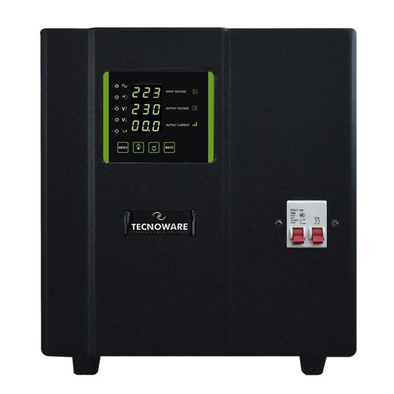 Stabilizzatore elettronico servoassistito 7.5KVA monofase con microprocessore TECNOWARE FSTESM7K5M Frontale