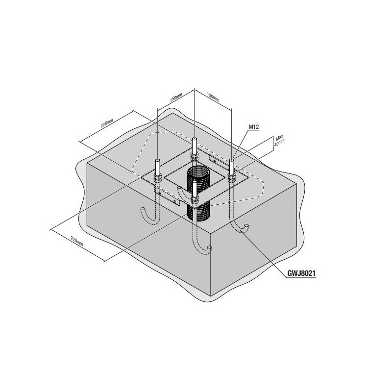 Piastra di fissaggio per Colonnina Di Ricarica I-ON Gewiss GWJ8021