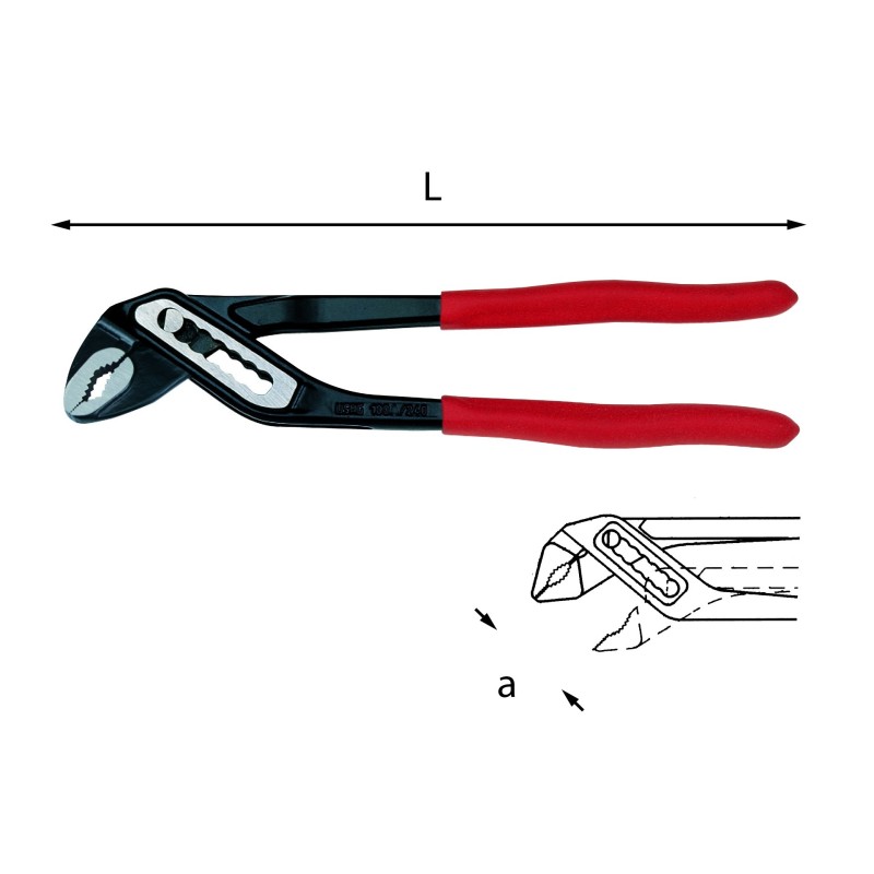 Pinza regolabile a cerniera chiusa lunga 250mm in acciaio Usag U01800010