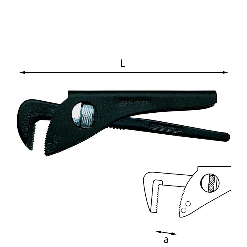Giratubi leggero con ganasce a 90 gradi lungo 275mm Usag U03080003