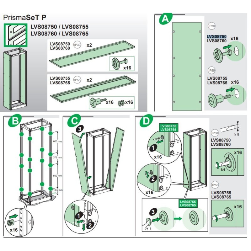 Applicazione pannelli laterali Schneider LVS08760