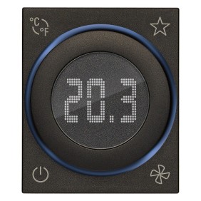 Termostato con rotella domotico 2 moduli Vimar Linea Nera 30471.G