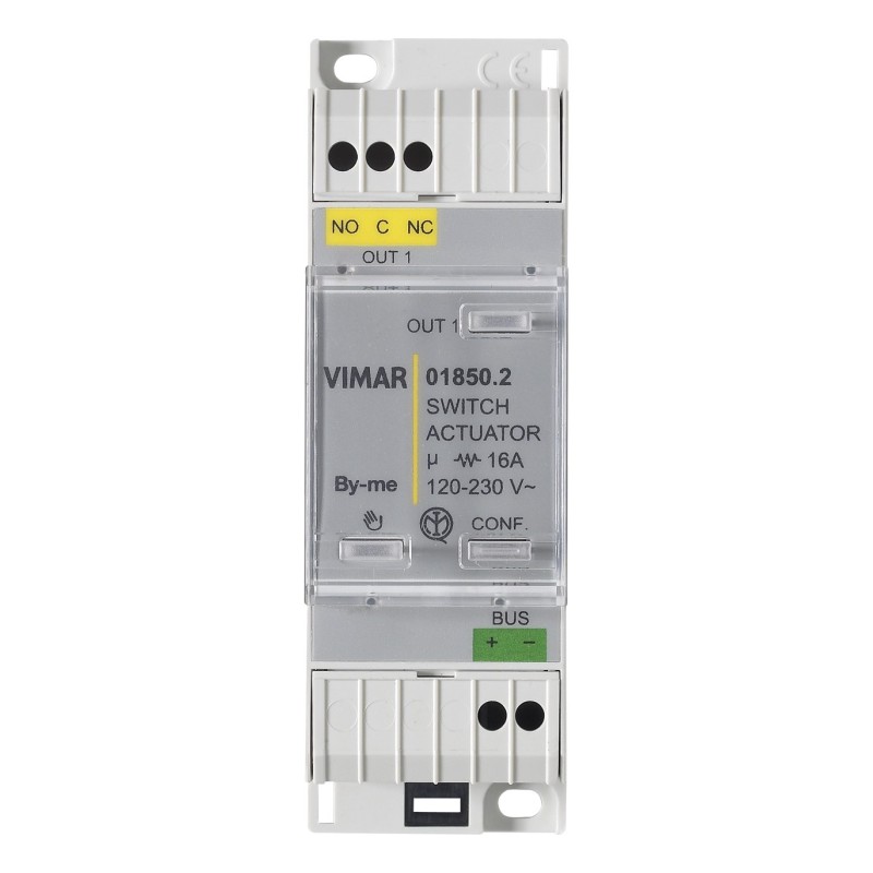 Attuatatore con 1 uscita a relè 16A 230V su guida DIN Vimar 01850.2