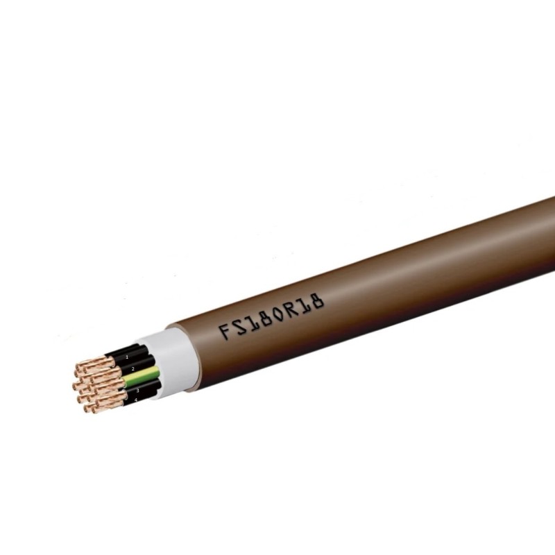 Cavo multipolare FS18OR18 300/500V 10G1.5mmq antifiamma Marrone