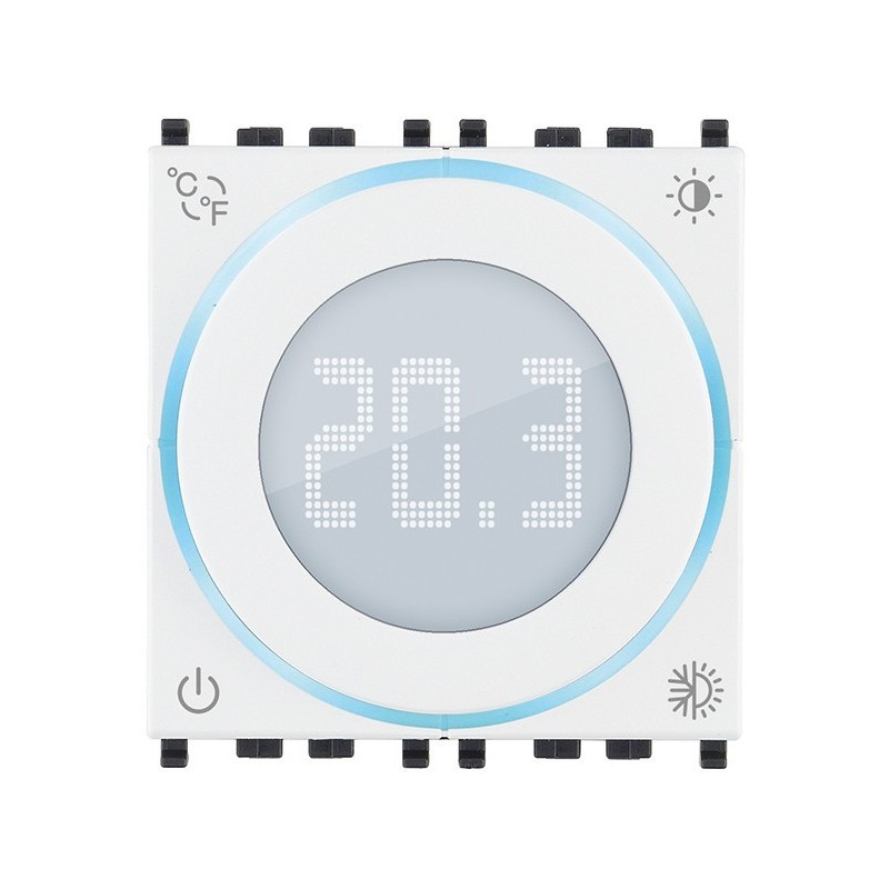 Termostato con rotella domotico 2 moduli IoT Bianco Vimar 02973.B