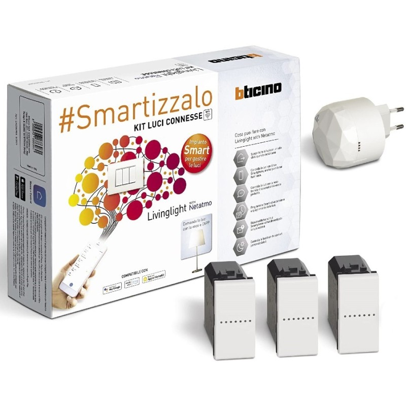 Kit luci connesso Bticino Smart espandibile con Gateway e tre comandi SN3601KIT