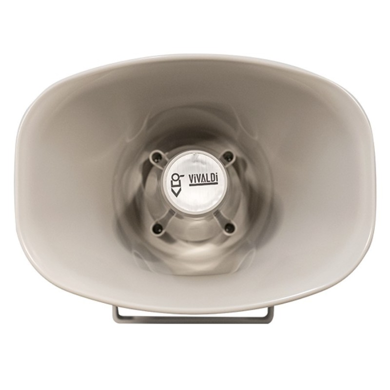 Diffusore stagno a tromba Grigio 30W IP65 100V EN54-24 120dB VIVALDI PH30MK2 Frontale