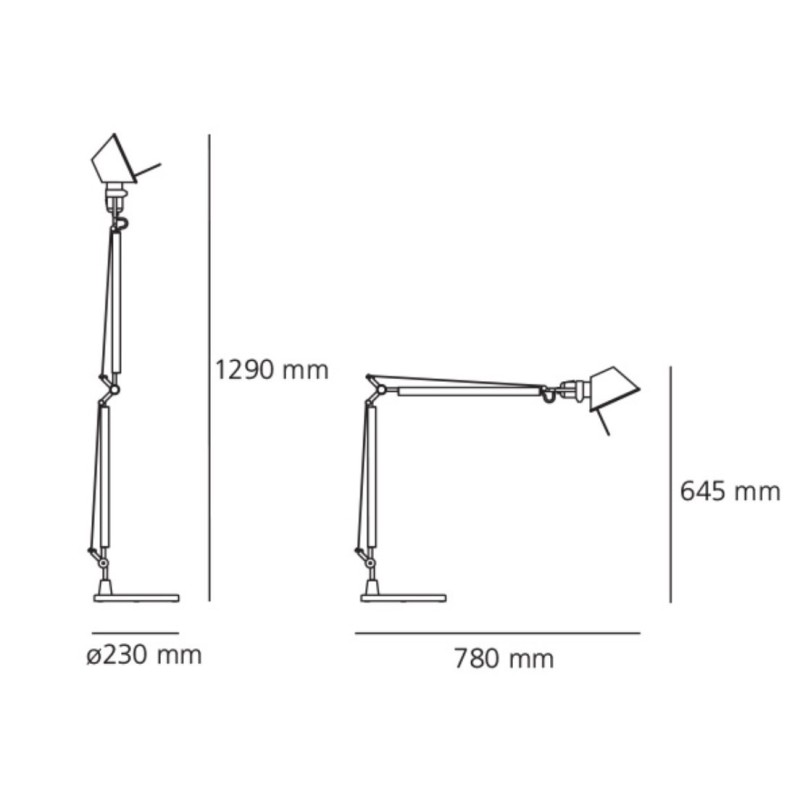 Riferimento dimensioni lampada Tolomeo