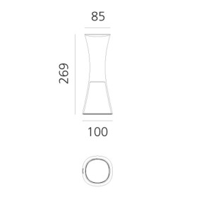 Lampada LED Bianca da tavolo ricaricabile Come Together 2.4W 2700K ARTEMIDE 0165010A Dimensioni